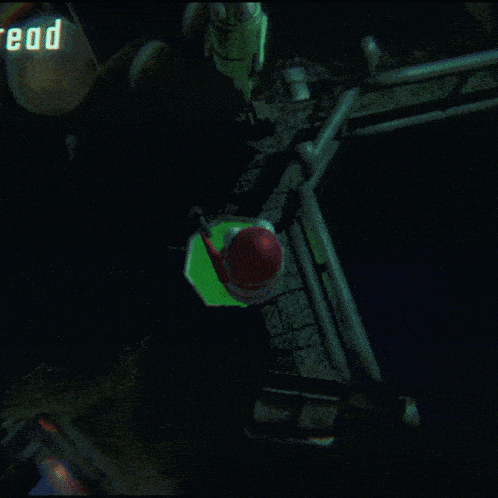a green screen with the word read at the top of it