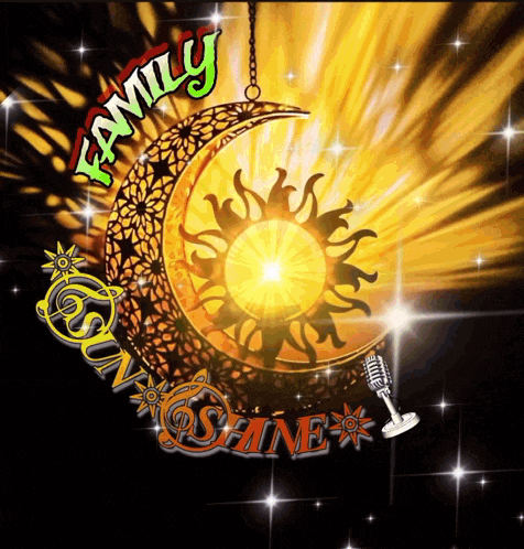 a family sunshine logo with a crescent moon and a sun