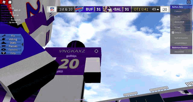 a screenshot of a video game shows a scoreboard for the buffalo bills and the vikings