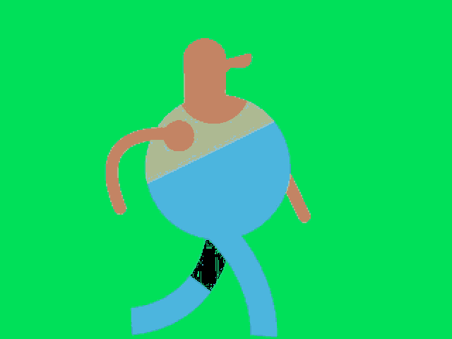an illustration of a man wearing a red hat and blue jeans
