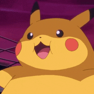 a close up of a pikachu with its mouth open and its tongue out .
