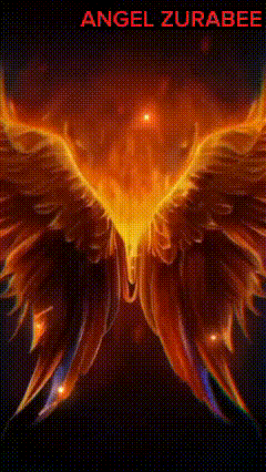 a painting of a phoenix with the name angel zurabee on the bottom