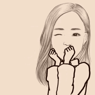 a black and white drawing of a woman blowing a kiss .