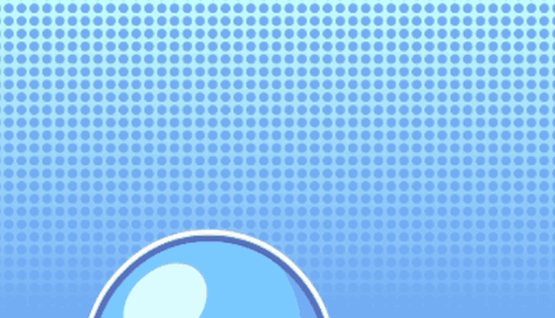 a cartoon character giving a thumbs up next to a blue ball