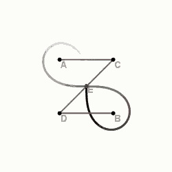 a drawing of a circle with a line going through it and a red point in the middle .