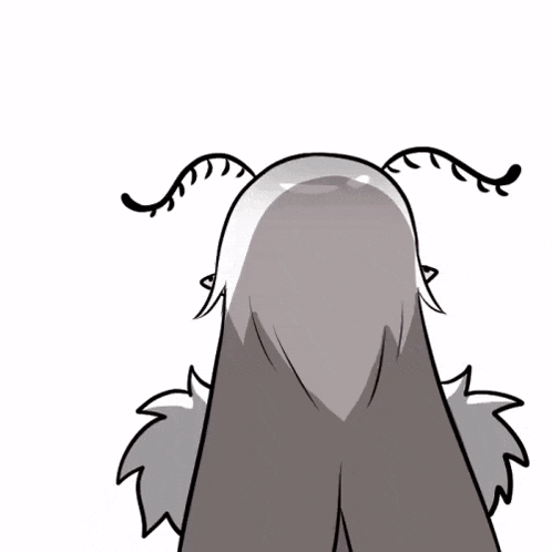 a drawing of a moth with long hair and green eyes .