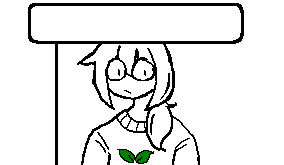 a black and white drawing of a girl with glasses and a sign that says gay mcslutty