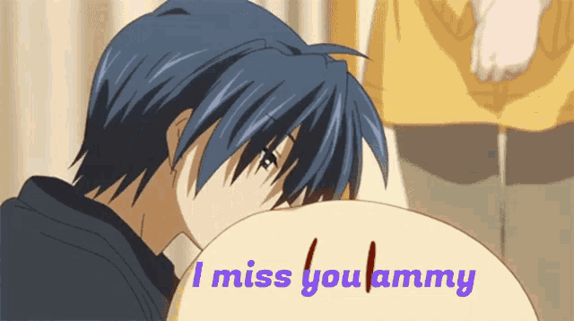 a picture of a boy with the words " i miss you lammy " below him