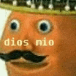 a close up of a person 's face with the words dios mio written on it