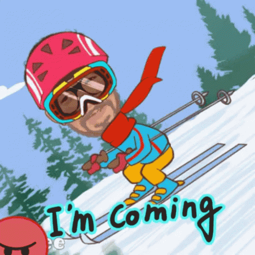 Skiing Im Coming GIF - Skiing Im Coming Omw GIFs