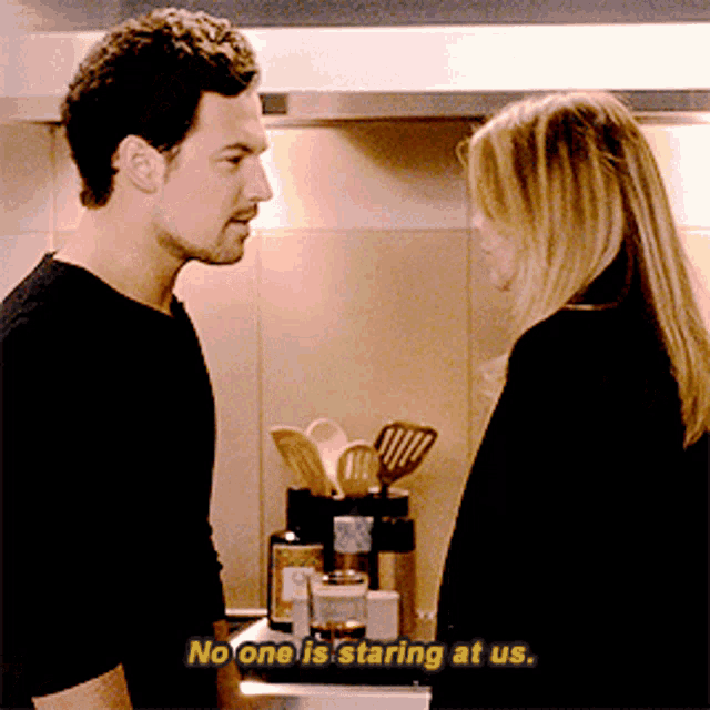 Greys Anatomy Andrew Deluca GIF - Greys Anatomy Andrew Deluca No One Is Staring At Us GIFs
