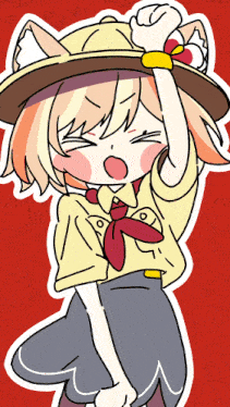 a cartoon drawing of a girl wearing a hat and tie