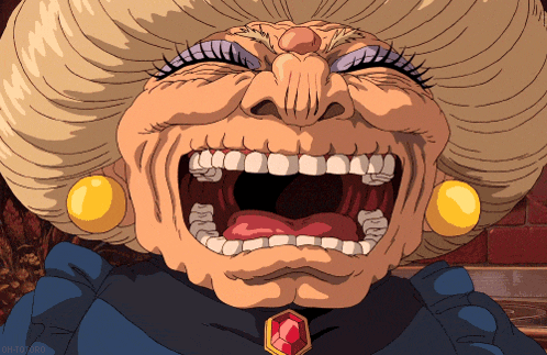 a cartoon of a woman with her mouth open