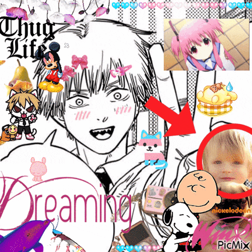 a collage of images with the word dreaming on the bottom left