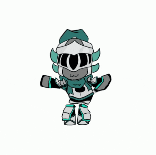a drawing of a robot with a hat and scarf on a white background