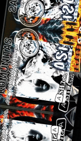 a poster with a skull and the word ash on it