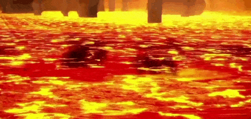 a computer generated image of a volcano with a lot of lava coming out of it