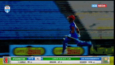a cricket match between afghanistan and pakistan is being shown on acb media