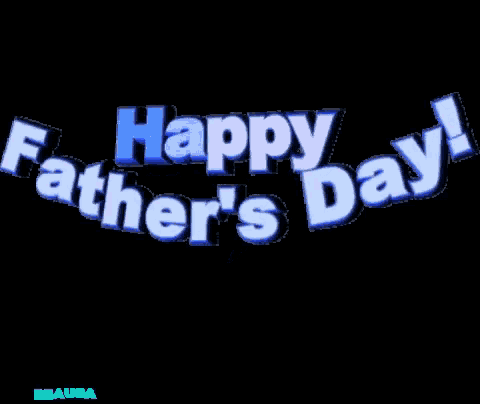 a black background with the words happy father 's day in blue letters