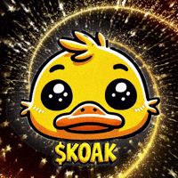 a cartoon of a duck with the word skoak on it