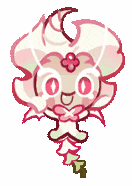 a cartoon character with a flower on her head and a bow on her neck .