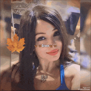 a picture of a woman with the name grace on her face