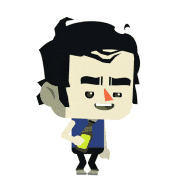 a cartoon drawing of a man with a bottle in his mouth