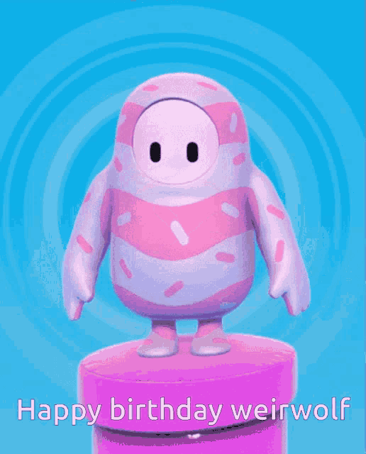 a cartoon character says happy birthday weirwolf