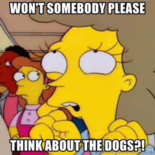 Wont Somebody Think Of The Dogs GIF - Wont Somebody Think Of The Dogs GIFs