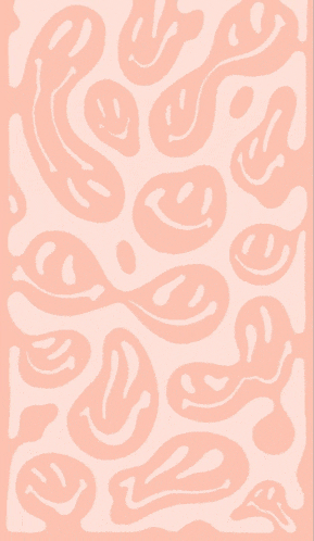 a pink background with swirls and smiley faces on it