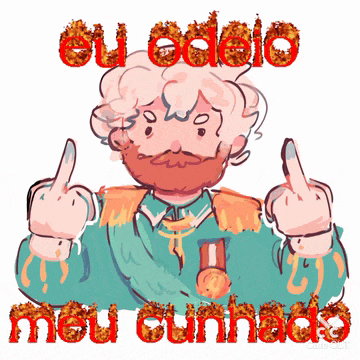 a cartoon drawing of a man with a medal and the words eu odelo meu cunhada