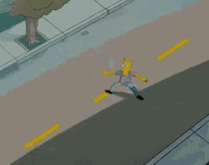 bart simpson rides a skateboard down a street