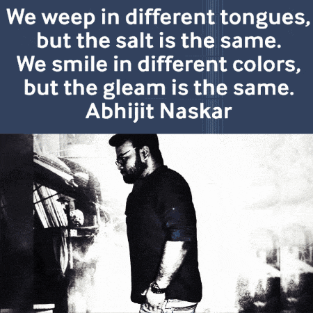 a quote by abhijit naskar is displayed with a picture of a man