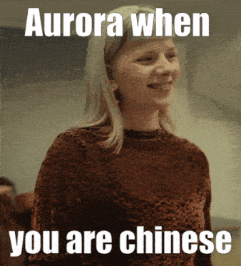 aurora when you are chinese is written on a poster
