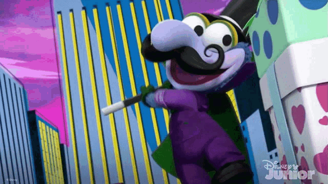 a cartoon character from disney junior is holding a wand in his hand