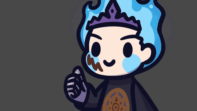 a cartoon character with a crown on his head