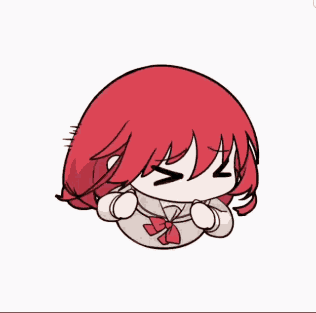 a cartoon of a girl with red hair and a bow tie