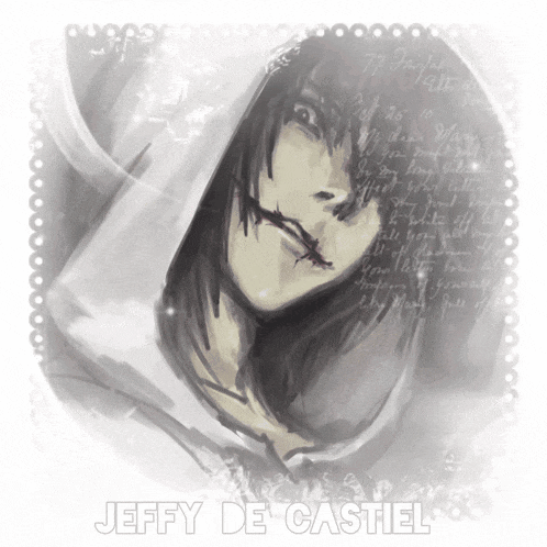 a drawing of a person with the name jeffy de castiel