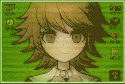 a picture of a girl with brown hair on a green screen