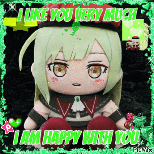 a picture of a stuffed doll that says i like you very much