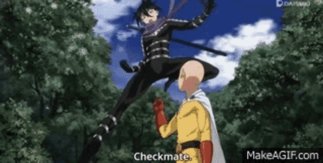 a man in a yellow shirt is kicking another man in the air .