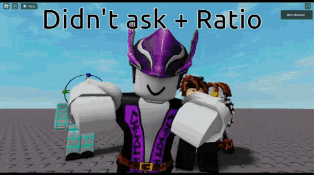 a screenshot of a video game with the words didn t ask + ratio