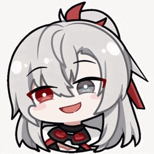 a cartoon drawing of a girl with long white hair