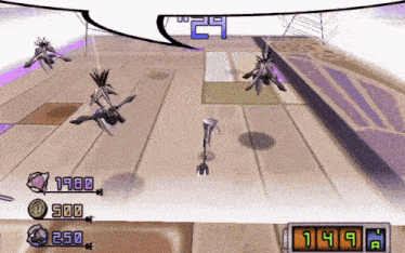 a video game is being played with a score of 29 points