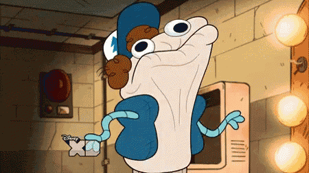 a cartoon character with a disney x logo on the bottom