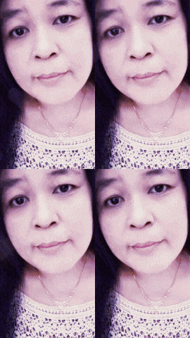 four pictures of a woman 's face are shown in a collage