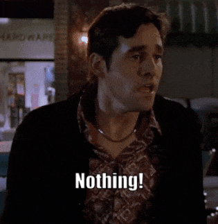 a man says " nothing ! certainly not crime " in front of a hardware store