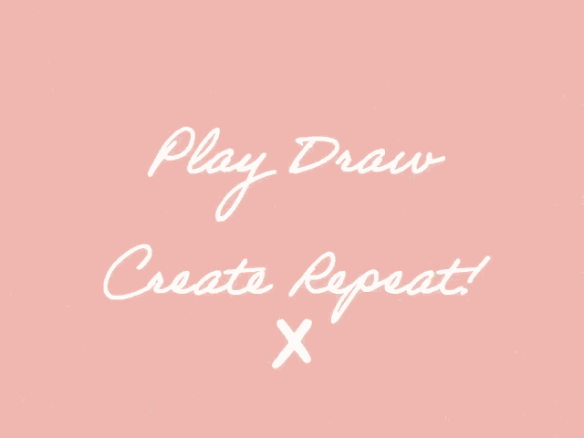 a pink background with the words play draw create repeat written on it