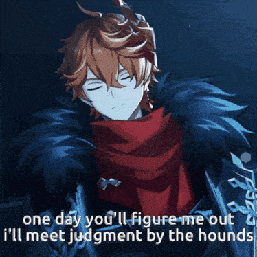 a picture of a boy with the words one day you 'll figure me out i 'll meet judgment by the hound