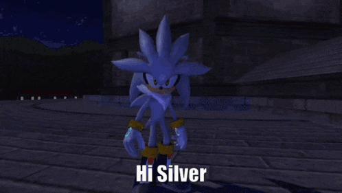 a couple of cartoon characters standing next to each other with the words hi silver written on the bottom